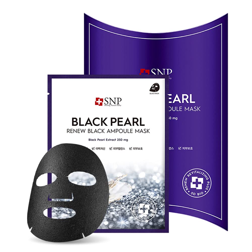 ***[SNP] Black Pearl Renew Black Ampoule Sheet Mask (10ea)